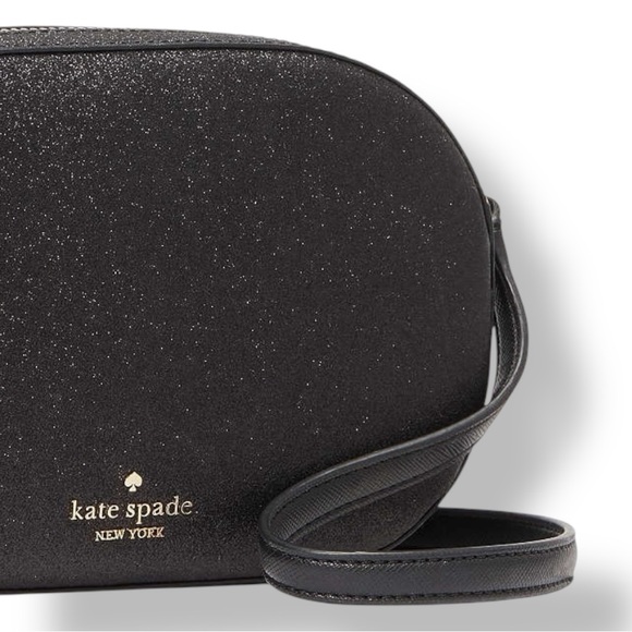 Kate Spade 🪢 NWT Glitter Black Oval Camera Crossbody Bag - Picture 7 of 9